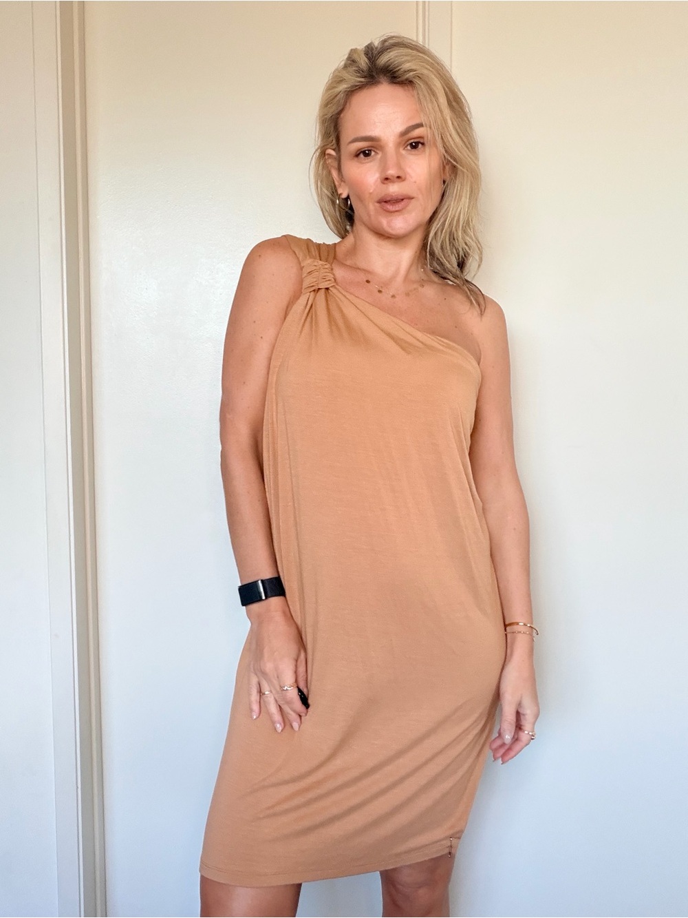Enza Costa Luxe Knit One Shoulder Dress